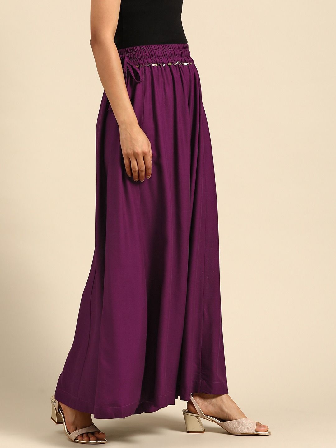 TAG 7 Women Flared Ethnic Palazzos