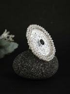 Joban Fashion Women Round Shape Silver Tone Ring