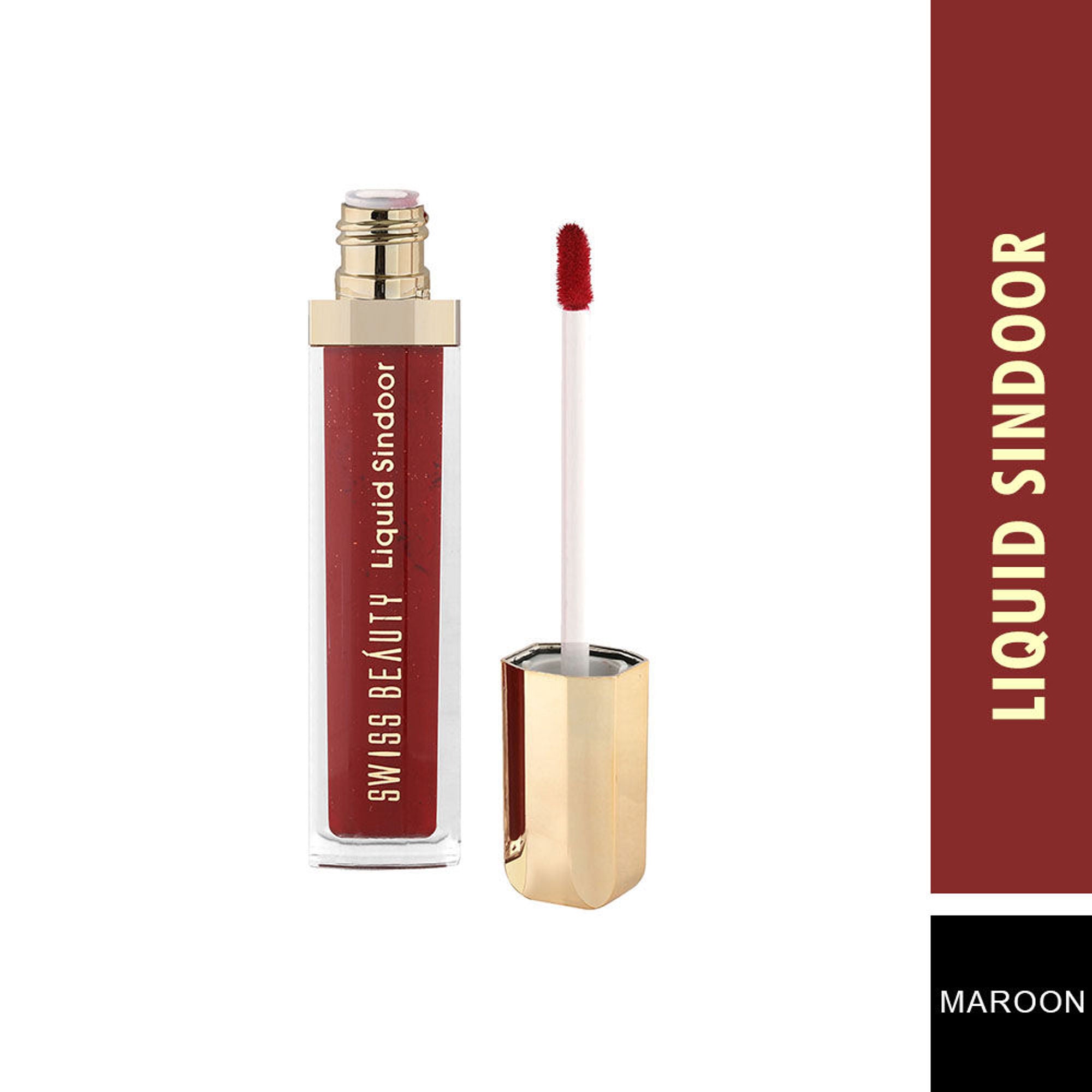 Swiss Beauty Waterproof Bridal Glam Liquid Sindoor - Maroon - Distacart