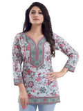 Snehal Creations Variyali Color Faux Crepe Short Kurti Tunic