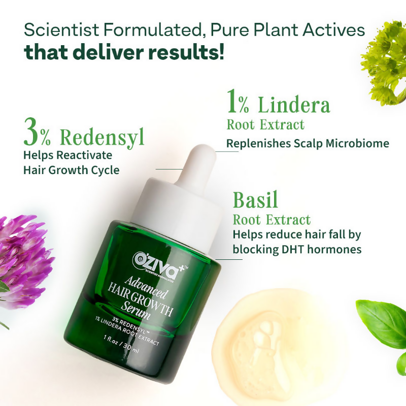 Oziva Advanced Hair Growth Serum to Rebalance Scalp Microbiome - Distacart