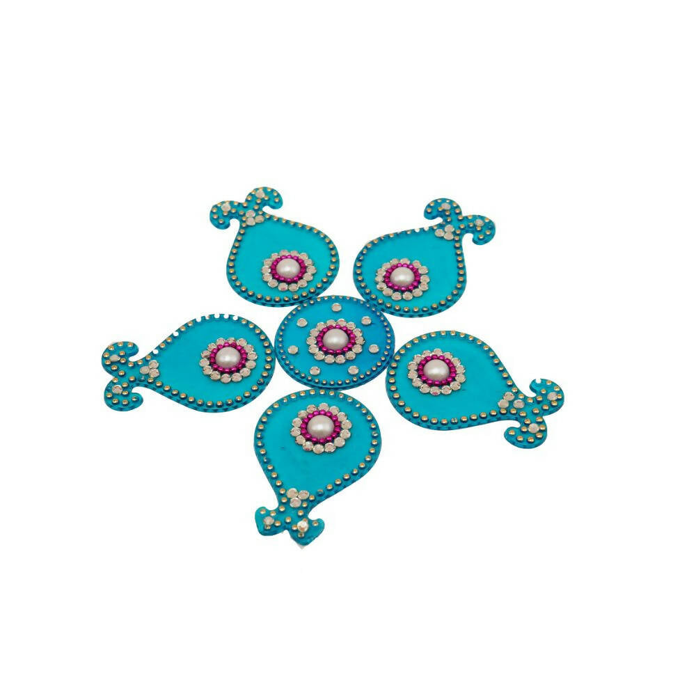 Kundan HandiKrafts Matka Rangoli Blue (Baby) - Distacart