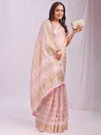 Shree Shyam Fashion Organza Peach Saree - Distacart