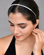 VOJ Silver Plated AD Studded Hairband
