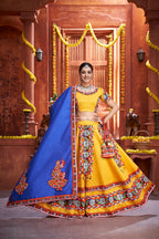 AI Fashion Yellow Art Silk Designer Navratri Lehenga Choli Collection
