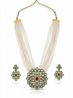 NVR Women Gold Plated White Kundan Jewellery Set - Distacart
