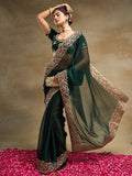 kasee Embroidered Solid Silk Blend Saree - Distacart