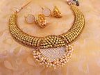White Pearls Antique Necklace Set