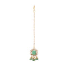 Nuyug 22K Gold-Plated Kundan & Green Stone Embellished Maang Tikka Head Jewellery - Distacart