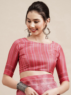 Saree Mall Peach-Coloured & White Floral Art Silk Sarees - Distacart