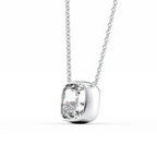 Cauer Elegant 14K White Gold Plated Moissanite Pendant Necklace