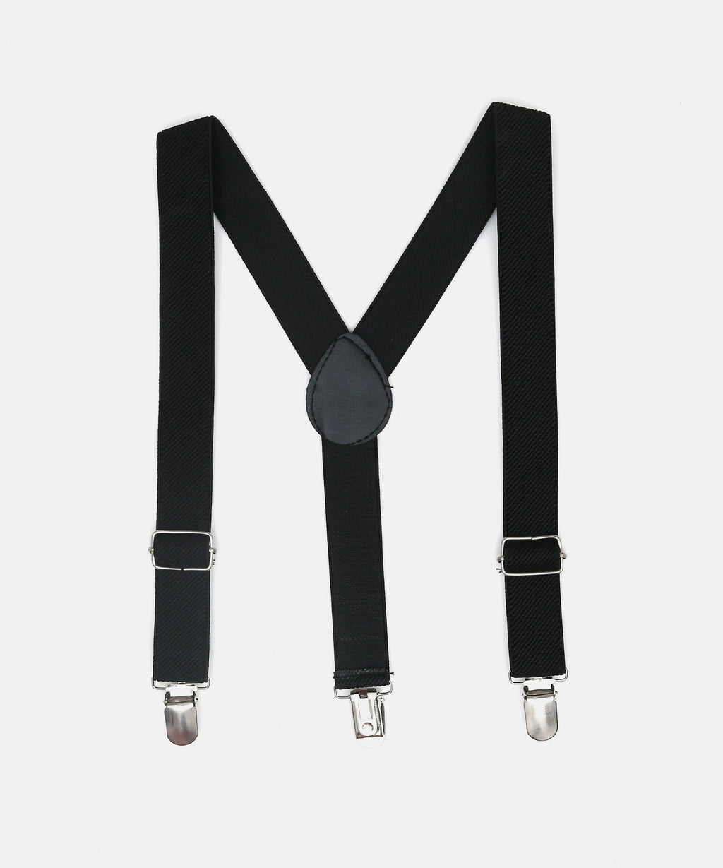 Manet Boys Solid Suspenders - Black