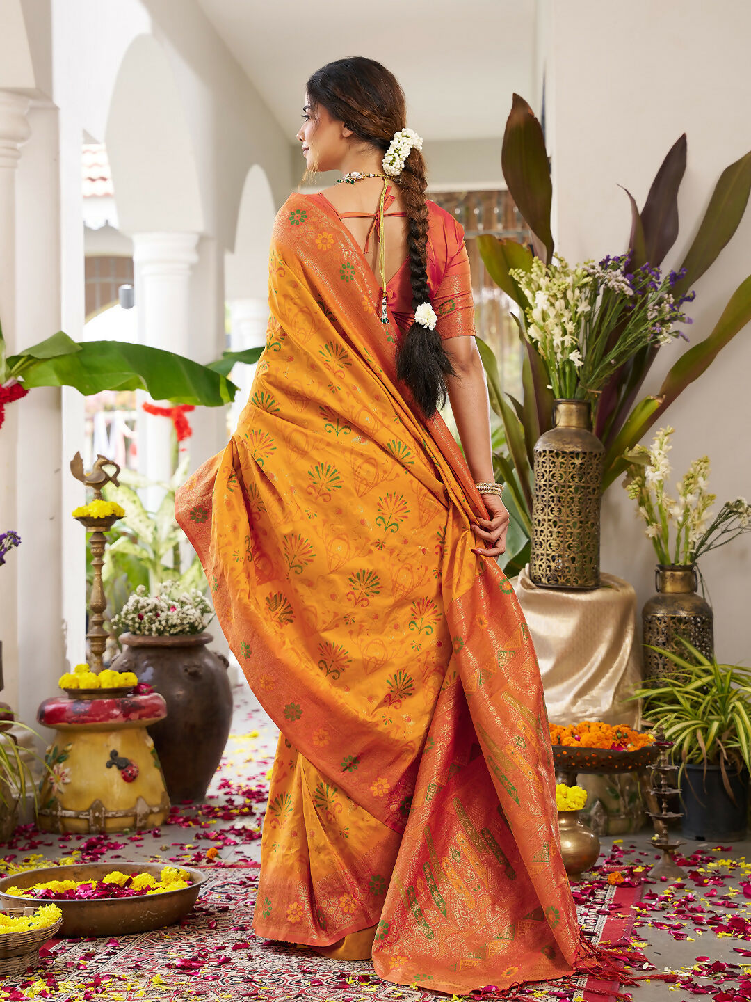 Shree Shyam Fashion Yellow Soft Silk Saree - Distacart