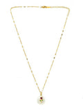 Antique Finish White Crystal Necklace - Ruby Raang