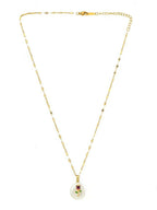 Antique Finish White Crystal Necklace - Ruby Raang