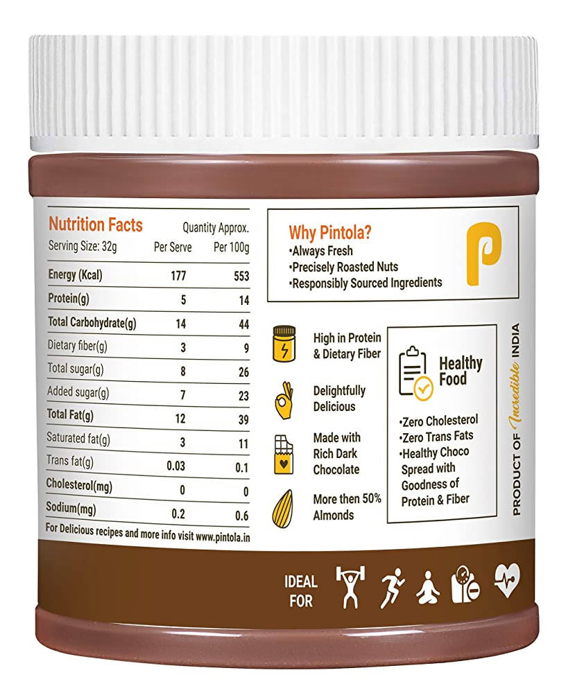Pintola Dark Chocolate Creamy Almond Butter - Distacart