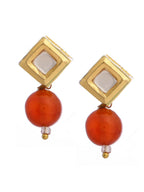 Ruby Raang Red Carnelian Kundan Studs - Distacart