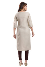 Snehal Creations Boastful Beige Color Casual Cotton Ladies Kurti With Embroidery - Distacart