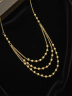 NVR Women Gold Plated Artificial Beads Layered Chain - Distacart
