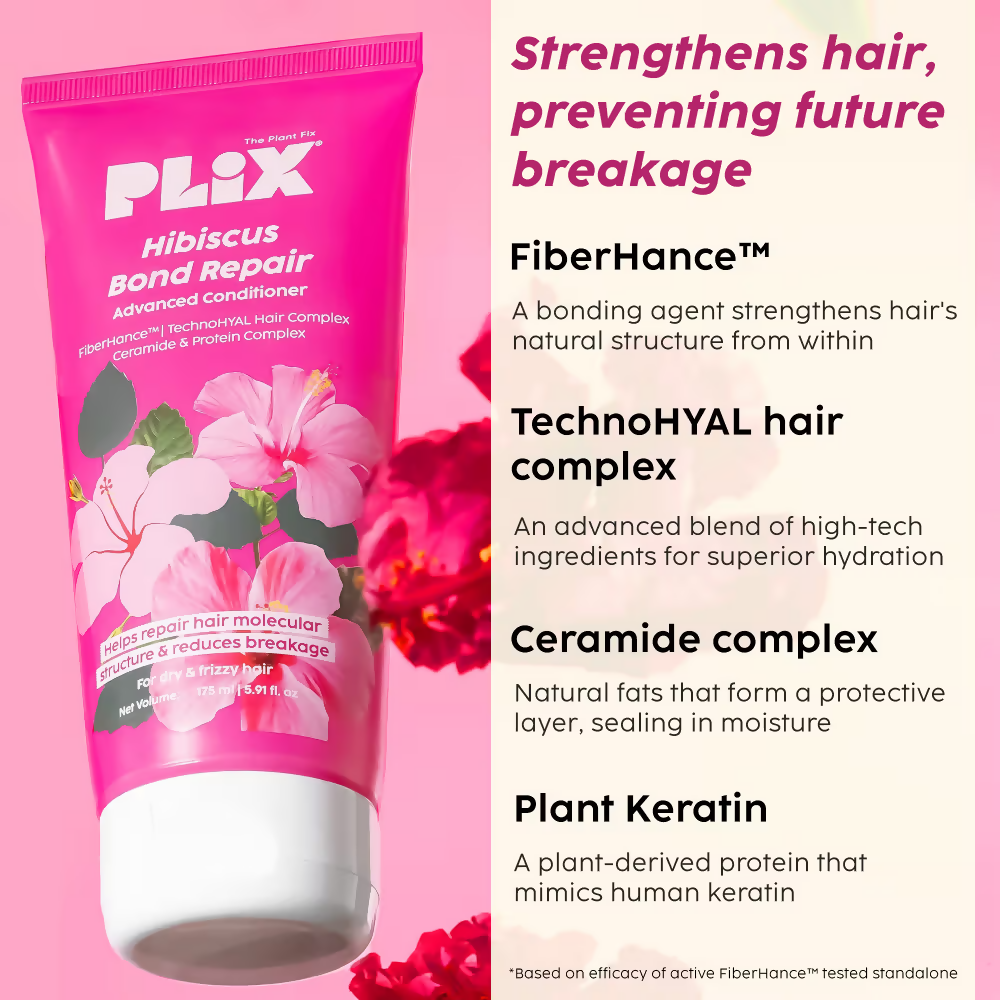 PLIX The Plant Fix Hibiscus Bond Repair Advanced Shampoo + Conditioner