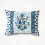 Floral Print Queen Size 90x108 Inches Jaipuri Flat Bed Sheet Bedspread with 2 Pillowcases