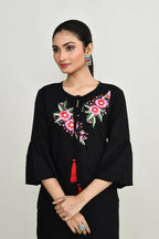 Joban Fashion Black Rayon Kurta Set