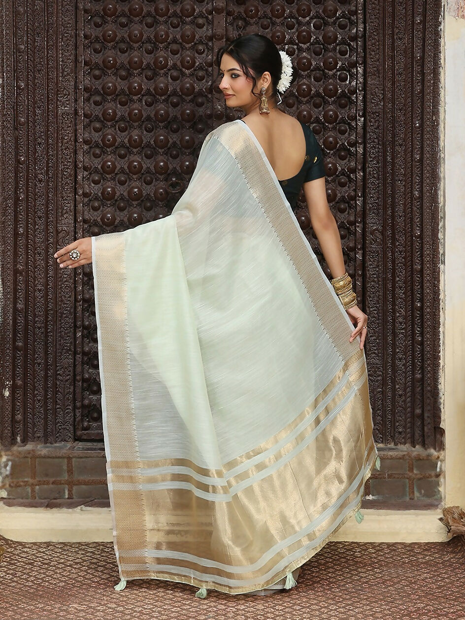 Shree Shyam Fashion Light Green Cotton Saree - Distacart