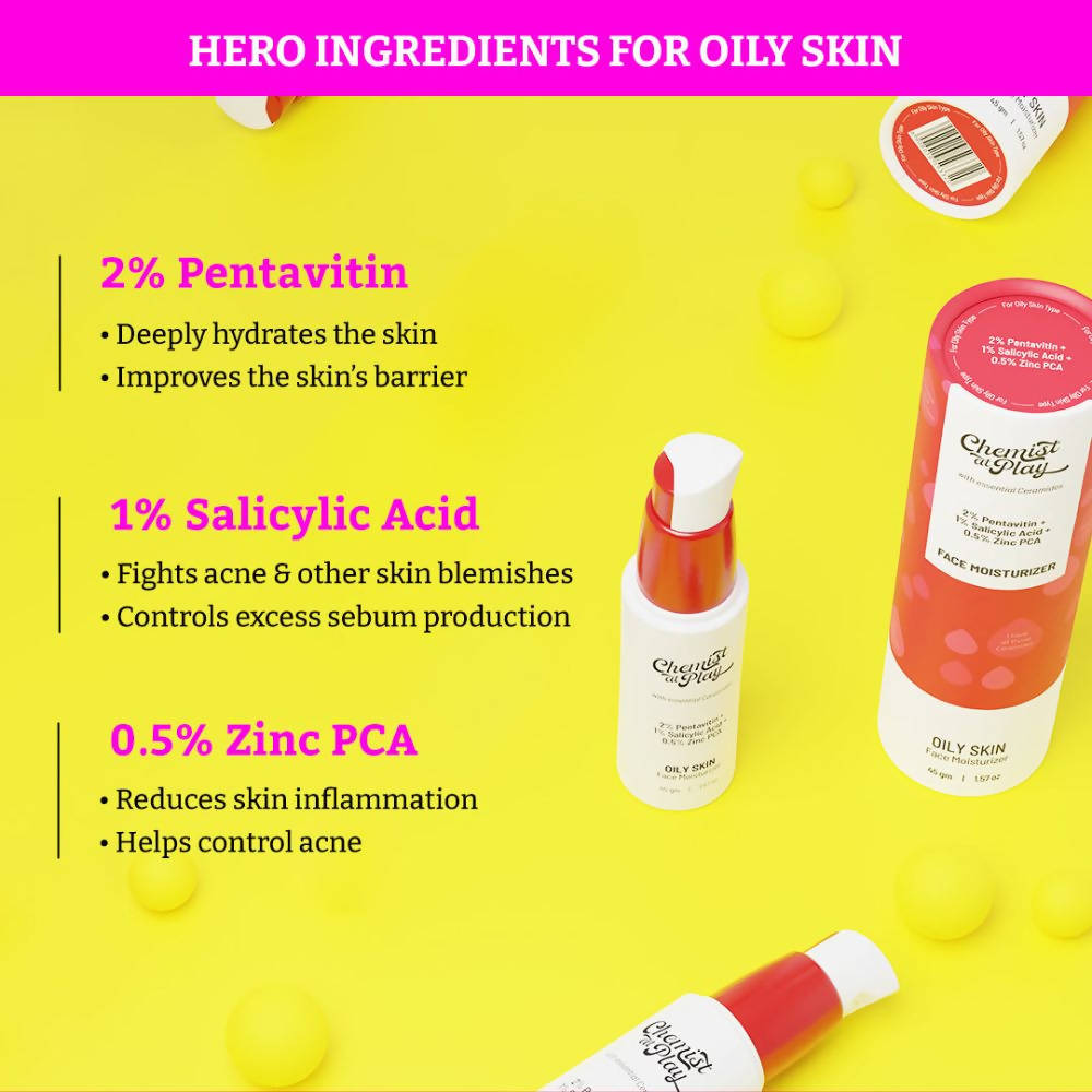 Chemist At Play Oily Skin Face Moisturizer, Hydrates & Controls Excess Sebum Production, Repairs the Skin