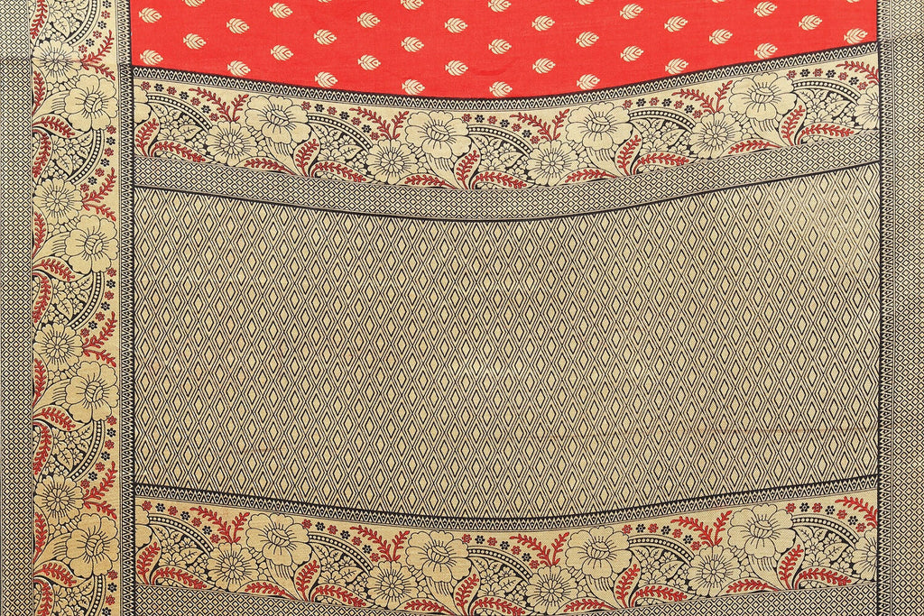 Vamika Red Printed Art Silk Saree