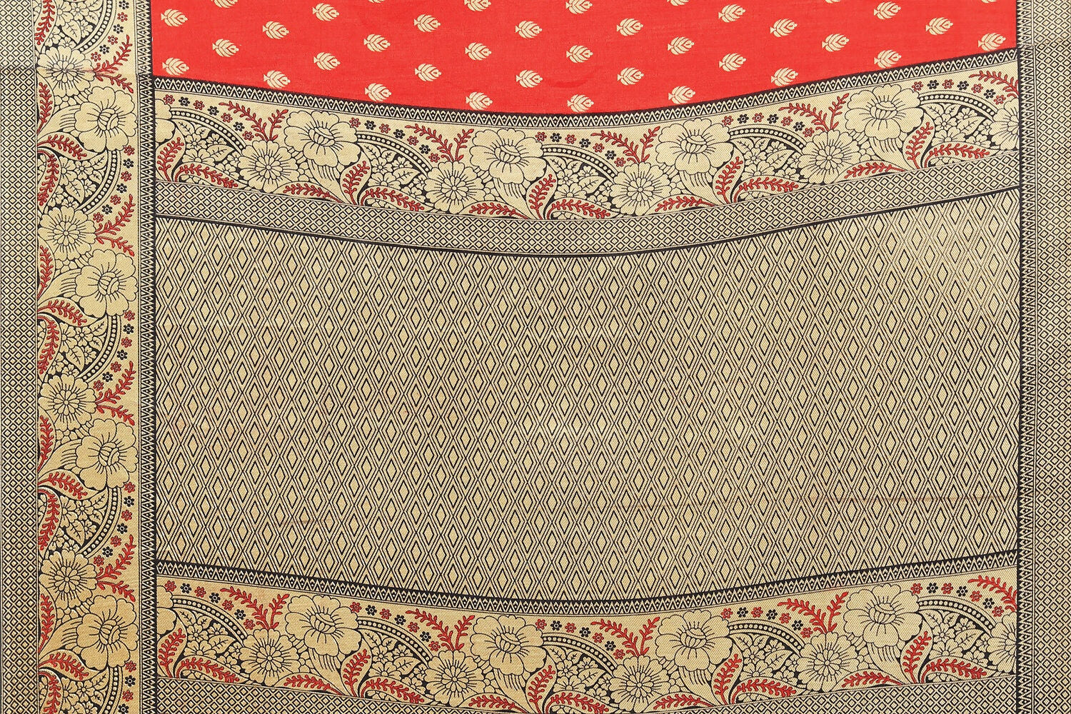 Vamika Red Printed Art Silk Saree