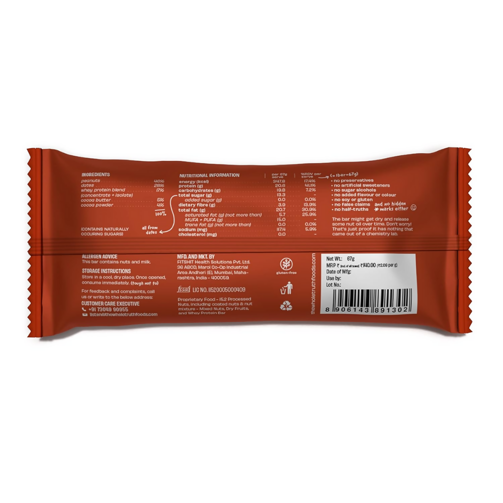 The Whole Truth High Protein Peanut Cocoa Protein Bar - Distacart