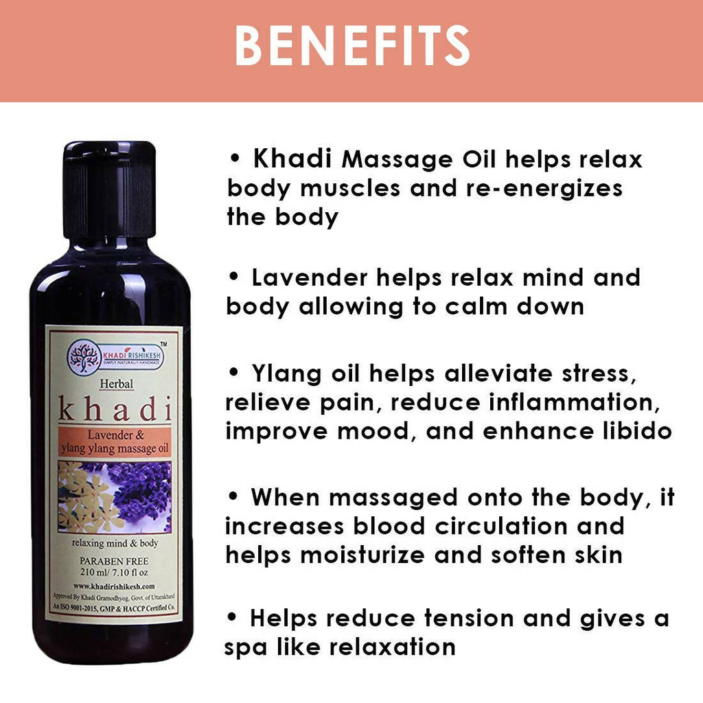 Khadi Rishikesh Herbal Lavender & Ylang Ylang Massage Oil For Full Body