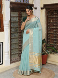 Shree Shyam Fashion Sky Blue Cotton Saree - Distacart