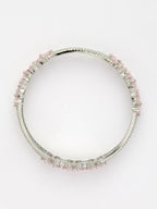 NVR Women's Set of 2 Silver-Plated American Diamond Handcrafted Bangles - Distacart