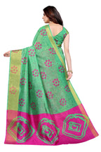 Vamika Ethnic Fire Pink Jari Border Linen Saree - Distacart