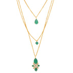 Nuyug 18k Trio Pendant Gold Anti Tarnish Necklace