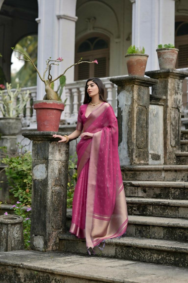 Pink Kalyani Silk Woven Design Saree - Priyalaxmi