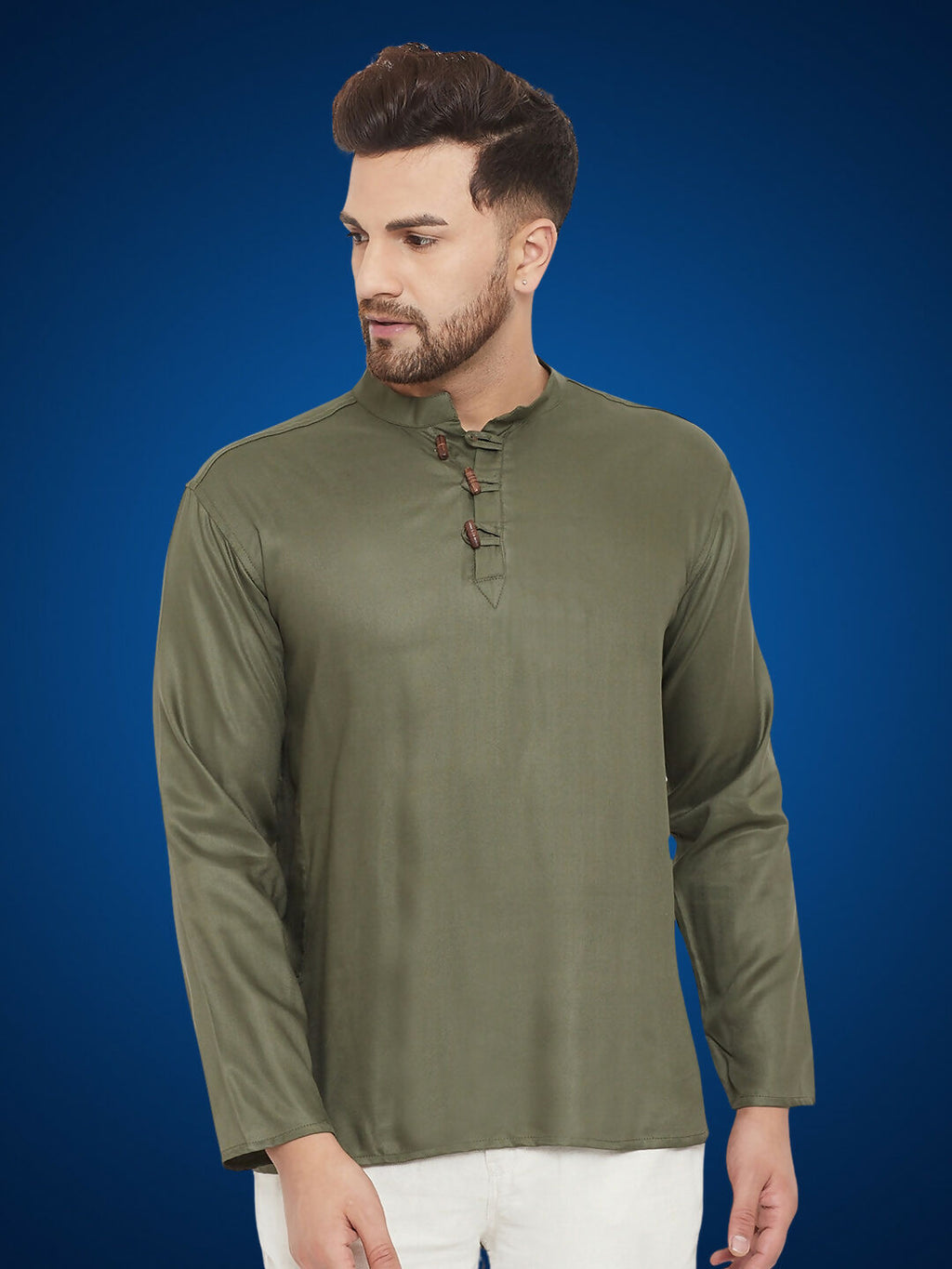 Even Apparels Men's Pure Cotton Green Kurta