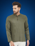 Even Apparels Men's Pure Cotton Green Kurta