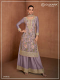 Vastranavya Lavender Heavy Star Georgette Embroidered Sequins & Mirror Work Classy Pakistani Palazzo Suit