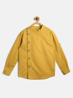 Manet Ethnic Full Sleeves Candy Printed Shirt - Yellow