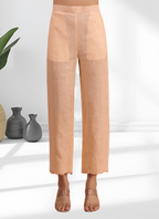 Joban Fashion Coral Linen Embroidered Readymade Long Kurta With Pant - Distacart
