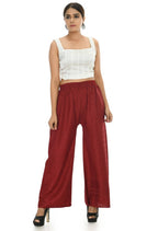 Mominos Fashion Moeza Reyon Cotton Maroon Color Chikan Work Palazzo