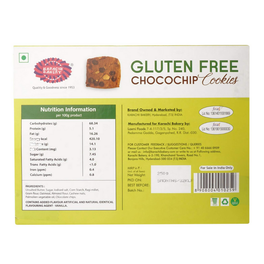 Karachi Bakery Gluten Free Biscuits (Chocochip) - Distacart