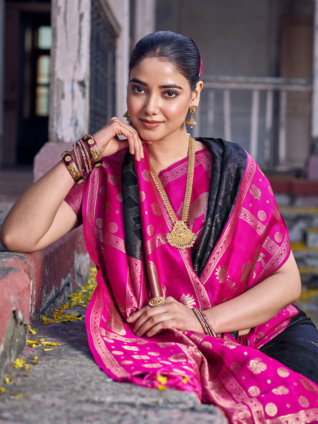 Shree Shyam Fashion Black Soft Silk Saree - Distacart