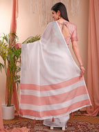 Shree Shyam Fashion The White Loom White Linen Cotton Saree