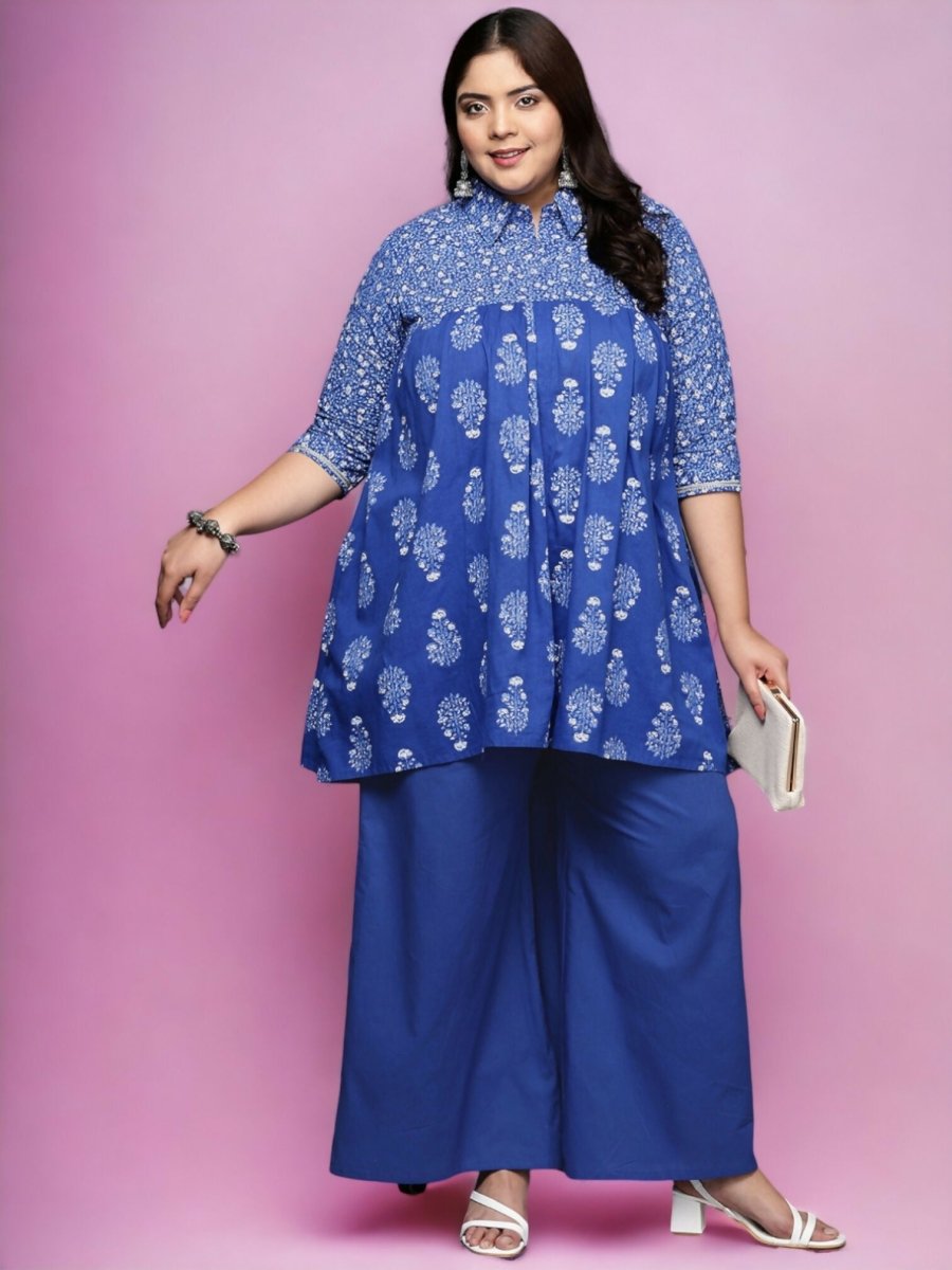 Ahalyaa Women's Traditional wear Tunic - Indigo blue