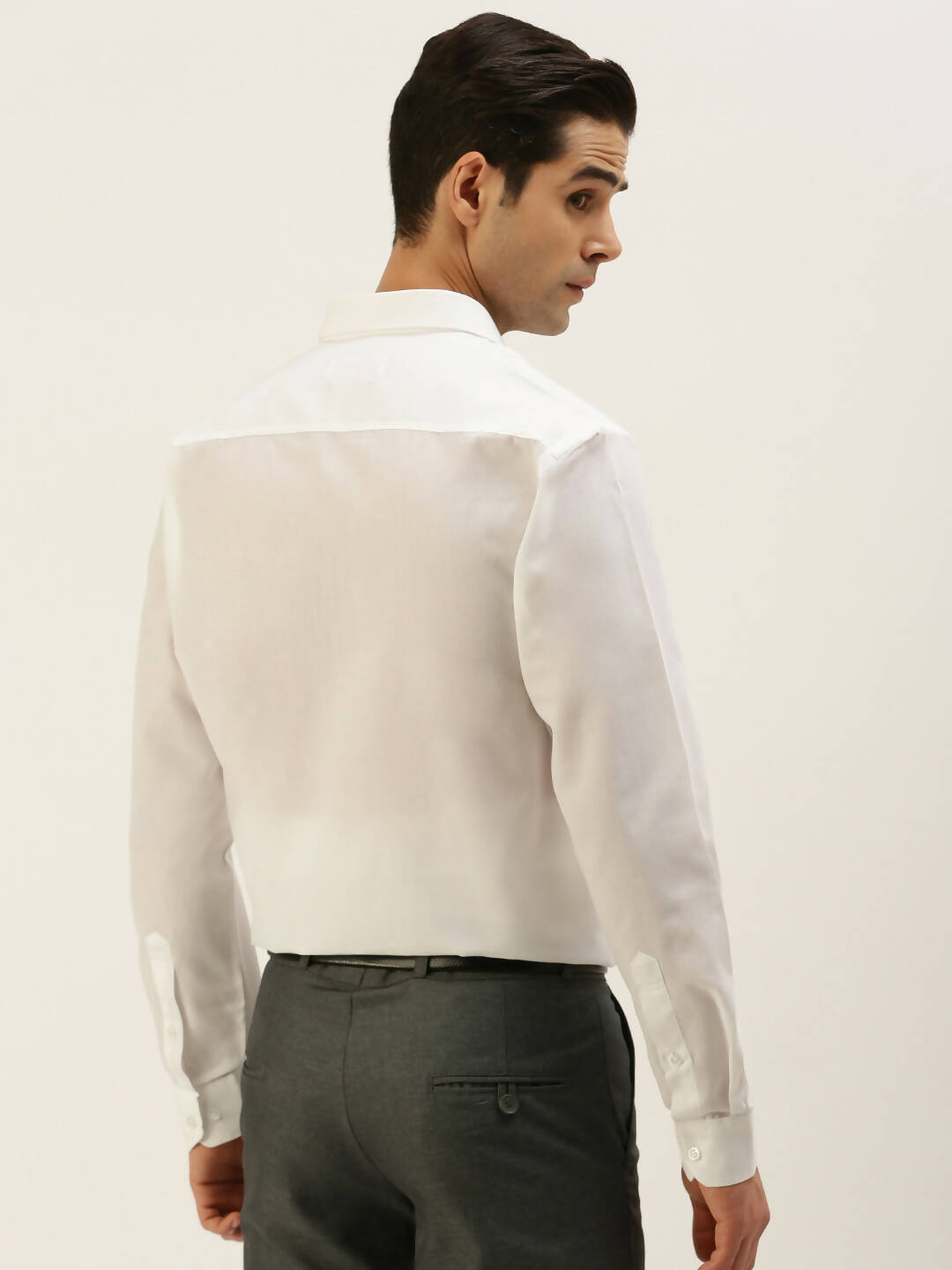 Ramraj Cotton Mens Full Sleeve White Shirt Plus Size - Minister Cotton