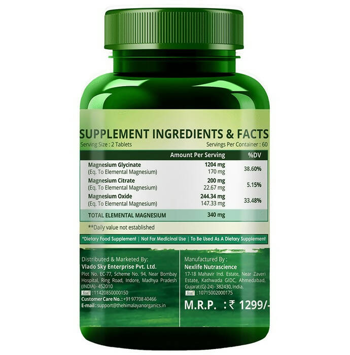 Himalayan Organics Magnesium Citrate+Glycinate Tablets - Distacart