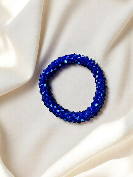 Inhanns Unisex Crystal Bloom – Adjustable Crystal Bead Bracelets - Blue